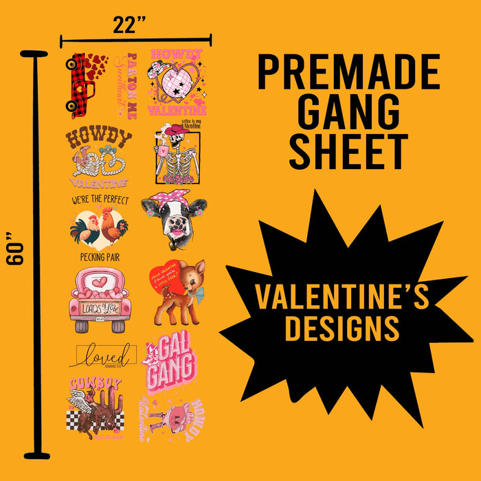 Valentine's Premade Gang sheet-22X60 (Version 2)