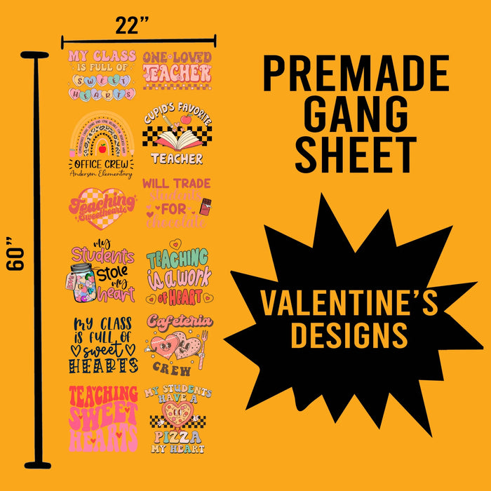 Valentine's Premade Gang sheet-22X60 (Version 3)