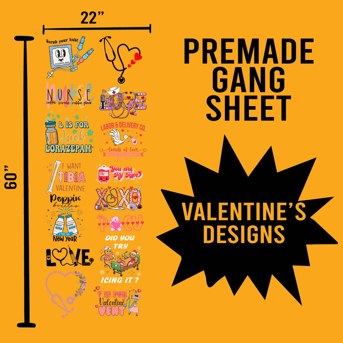 Valentine's Premade Gang sheet-22X60 (Version 4)