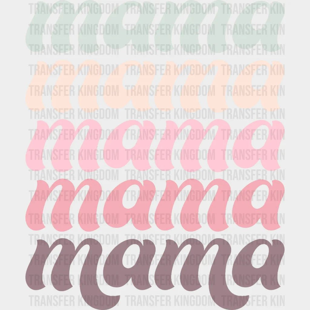 Retro Stacked Mama - Mothers Day - Funny Mom - Design - DTF heat transfer - Transfer Kingdom