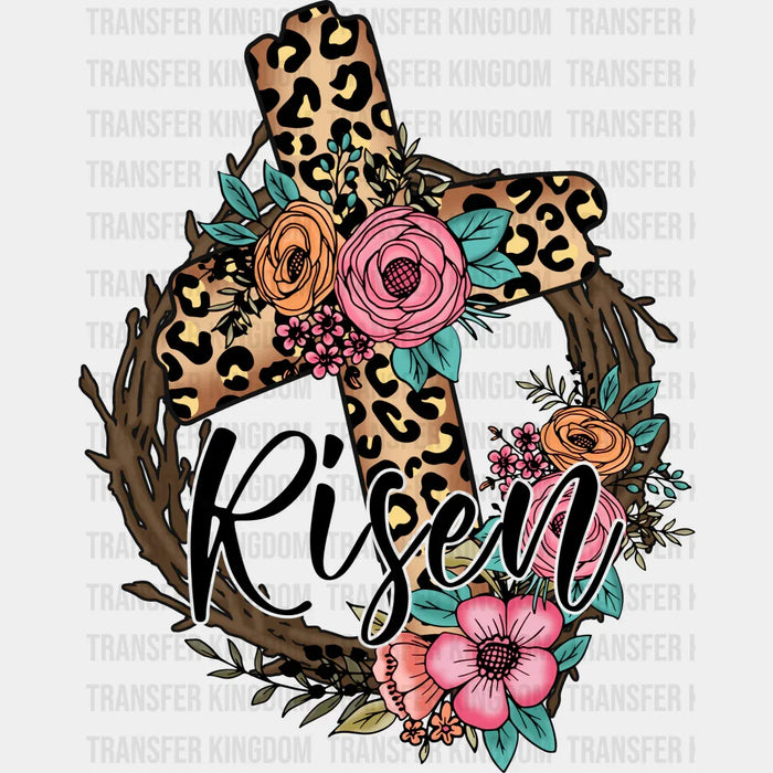 Risen Floral Easter Design - DTF heat transfer