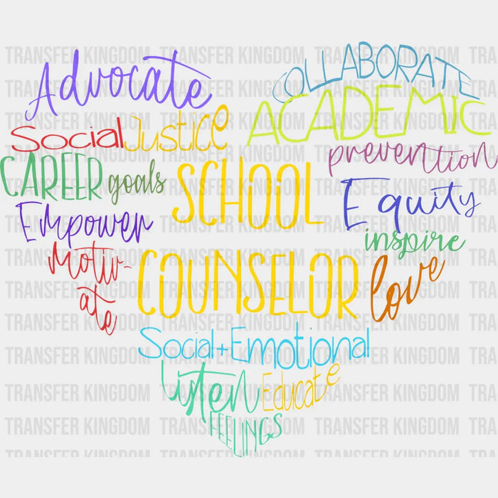 School Counselor 100 Days School Design - DTF heat transfer