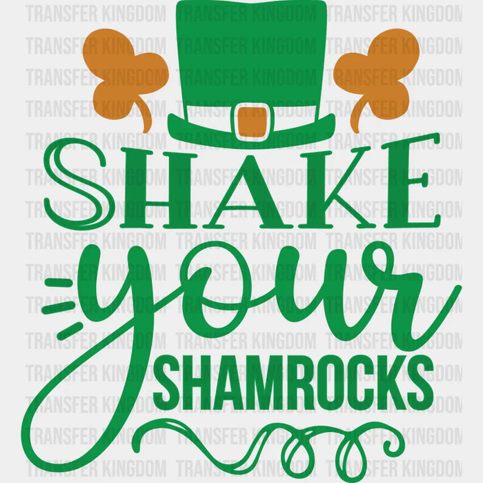 Shake Your Shamrocks Brown Clovers St. Patrick's Day Design - DTF heat transfer