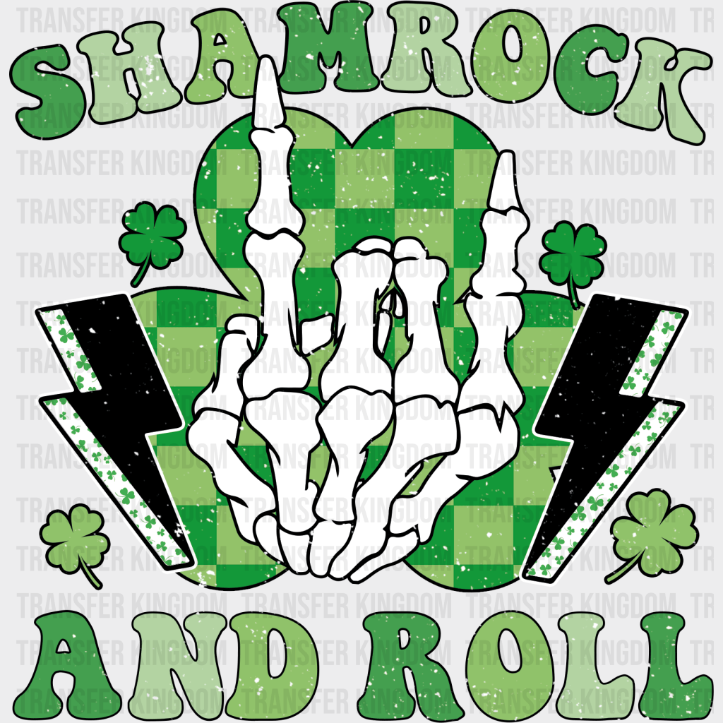 Shamrock And Roll St. Patrick's Day Design - DTF heat transfer - Transfer Kingdom
