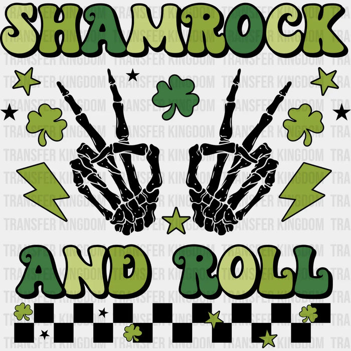 Shamrock And Roll St. Patrick's Day Black And Green Design - DTF heat transfer