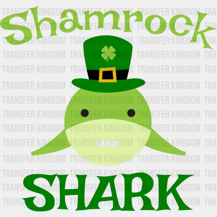Shamrock Shark St. Patrick's Day Green Hat Design - DTF heat transfer