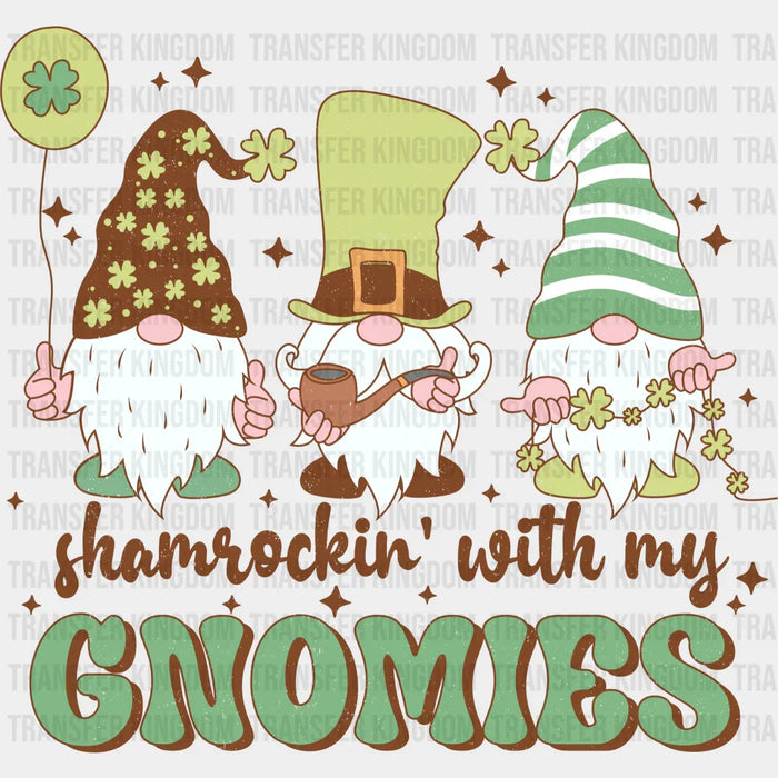 Shamrock With My Gnomies St. Patrick's Day Design - DTF heat transfer