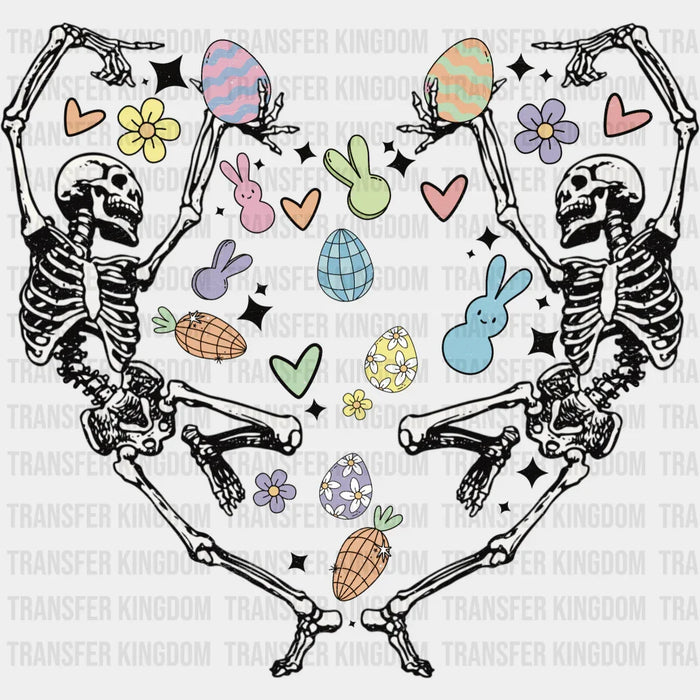 Skeletons Heart Shape Easter Design - DTF heat transfer