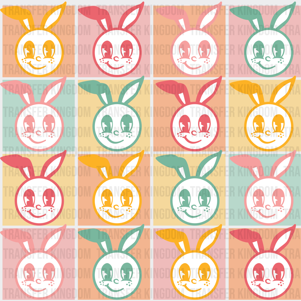 Smiley Bunnies Easter Design - DTF heat transfer - Transfer Kingdom