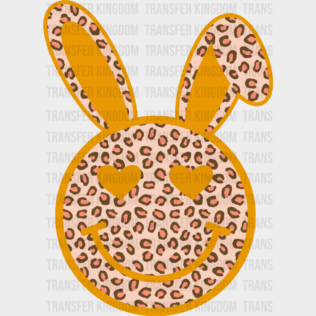 Smiley Bunny Ears Easter Design - DTF heat transfer - Transfer Kingdom