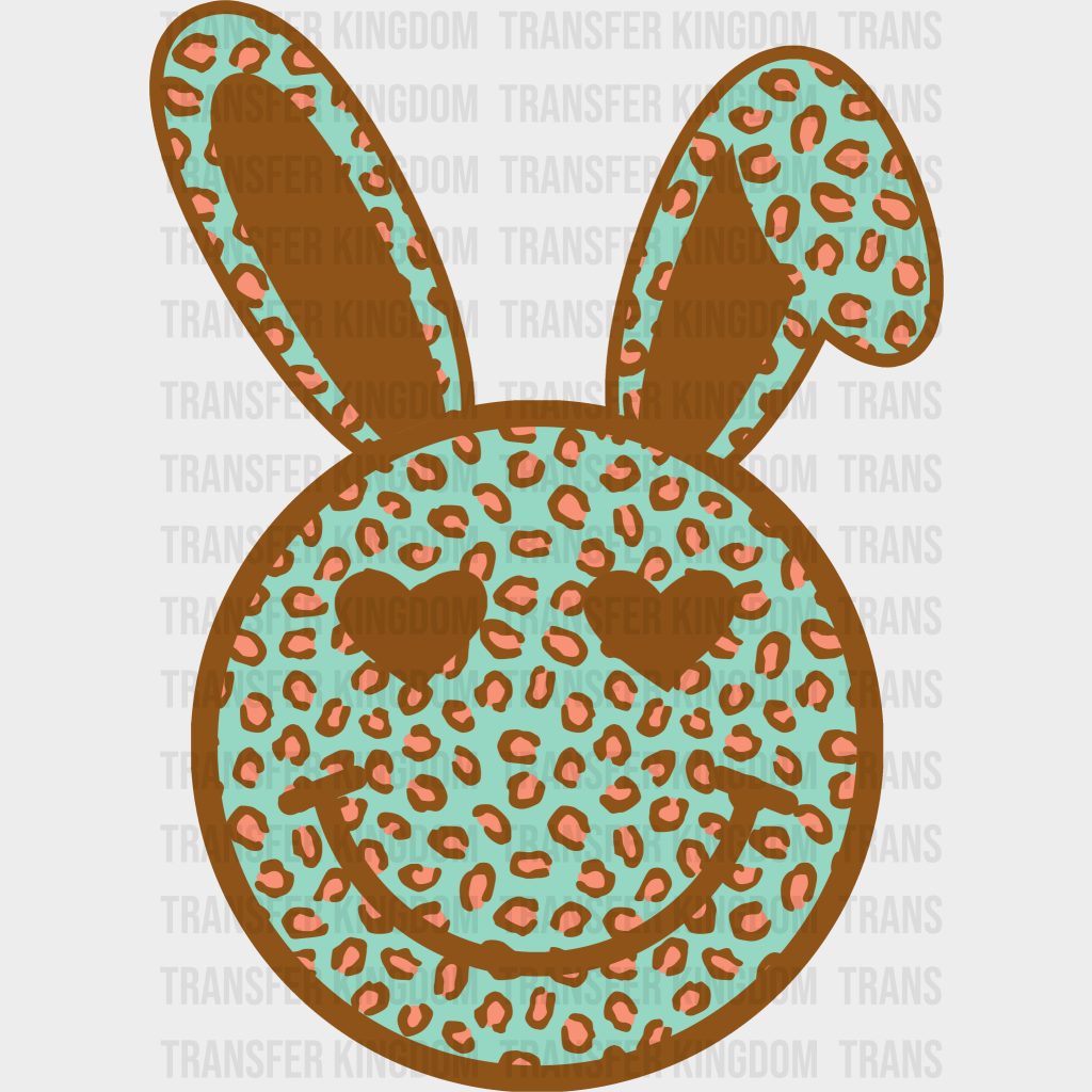 Smiley Bunny Ears Easter Design - DTF heat transfer - Transfer Kingdom