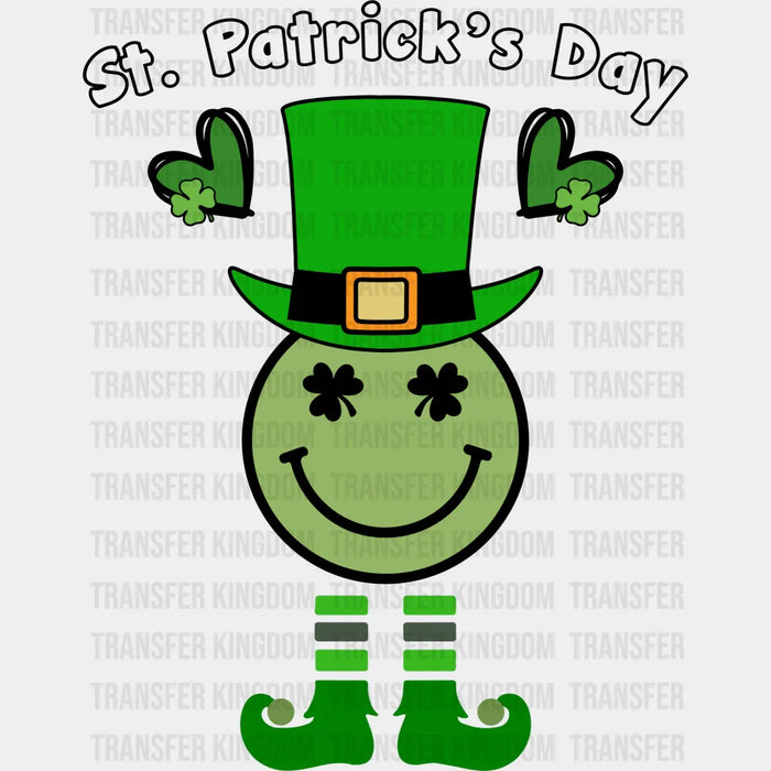 Smiley St. Patrick's Day Heart And Shoes Design - DTF heat transfer