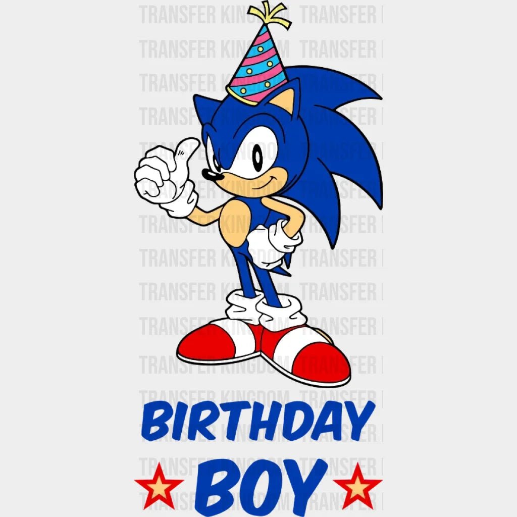 Sonic Birthday Boy Design - Dtf Heat Transfer