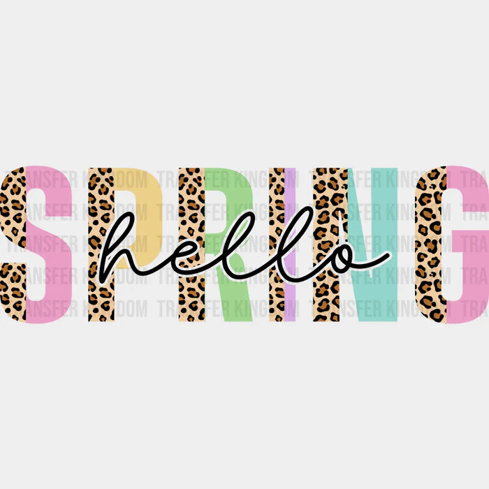 Spring Hello Leopard Design Easter Design - DTF heat transfer