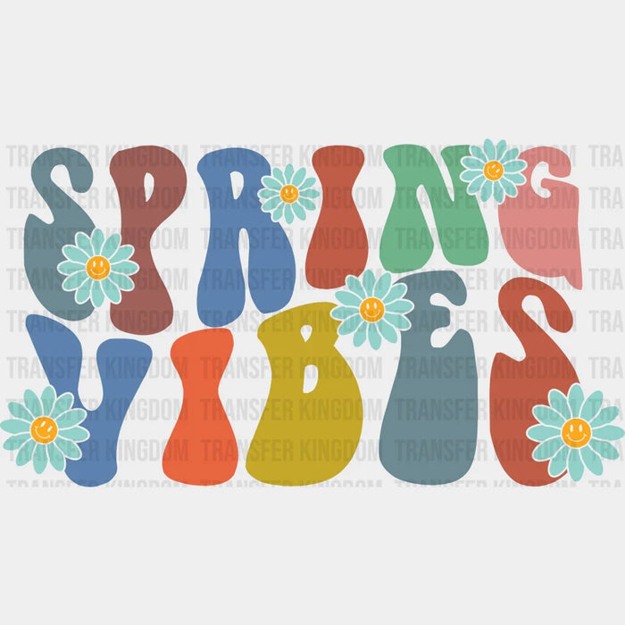 Spring Vibes Easter Blue Daisies Design - DTF heat transfer