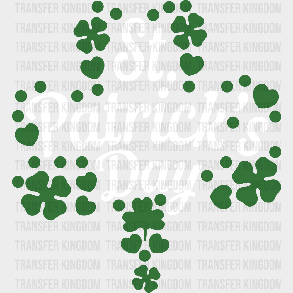 St. Patrick's Clover Leaf B&W St. Patrick's Day Design - DTF heat transfer - Transfer Kingdom
