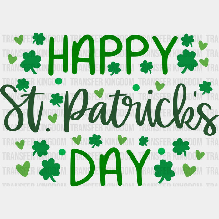 Happy Shamrock St. Patrick's Day Design - DTF heat transfer