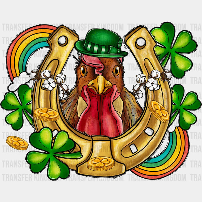 Horseshoe Rooster St. Patrick's Day Design - DTF heat transfer