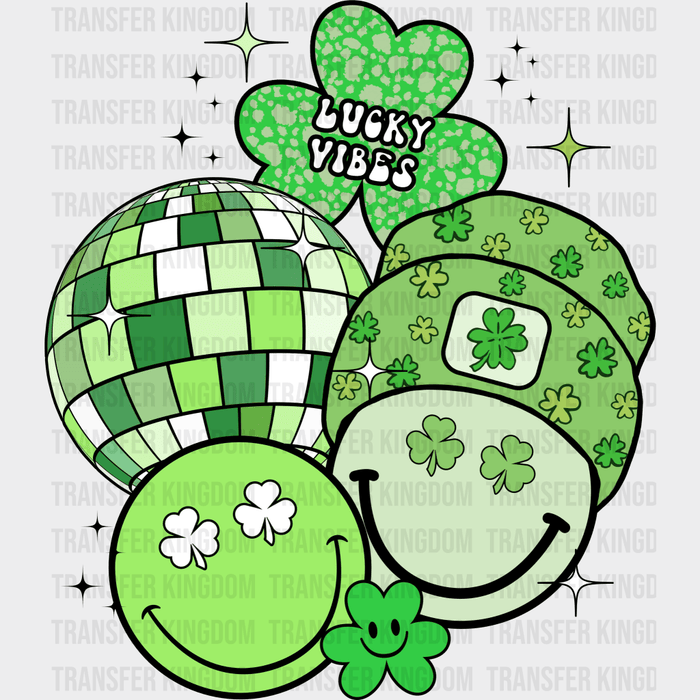 St. Patrick's Day Green Smiley Design - DTF heat transfer