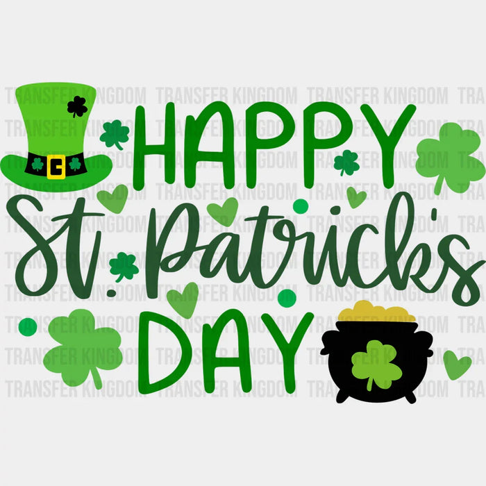 St. Patrick's Day Hat And Pot Of Gold Design - DTF heat transfer