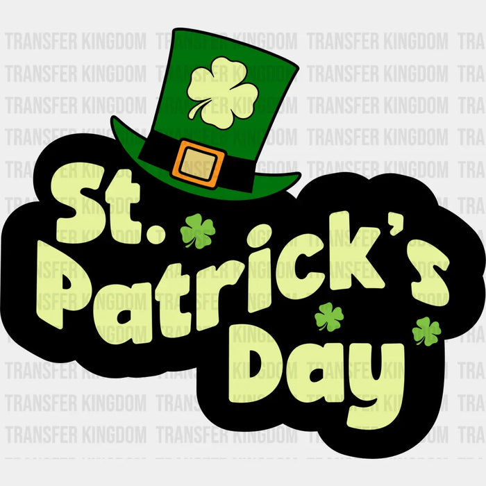 Green Hat Clovers St. Patrick's Day Retro Design - DTF heat transfer