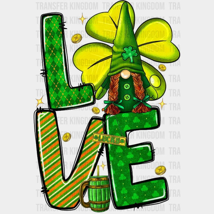 St. Patricks Day Love Gnome Design - DTF heat transfer