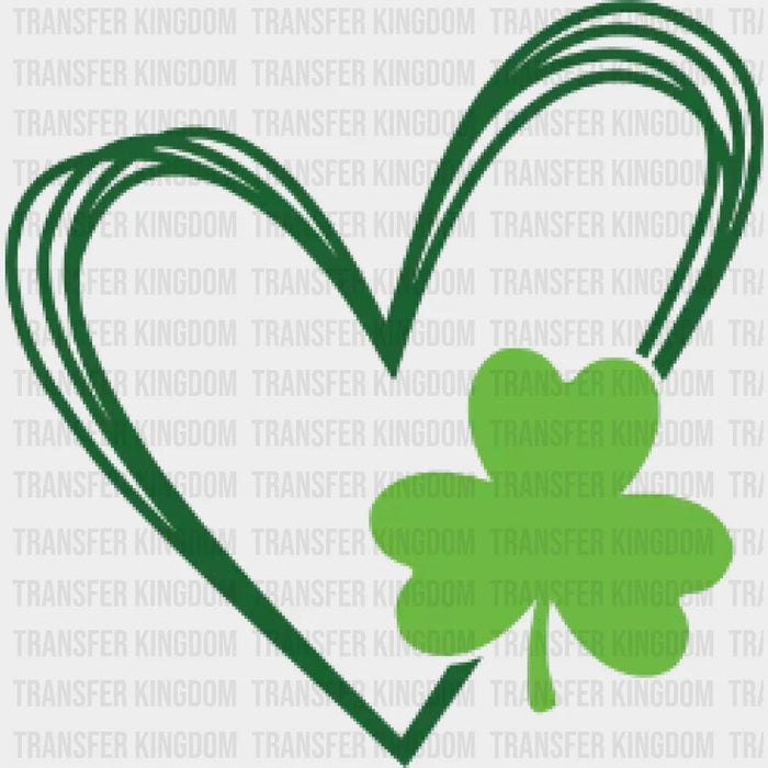 St. Patrick's Day Love Heart Shamrock Design - DTF heat transfer