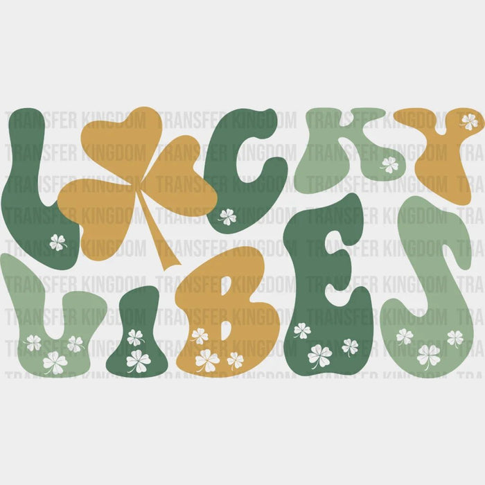 St. Patrick's Day Lucky Vibes Retro Design - DTF heat transfer