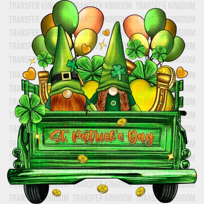 St. Patrick's Day Truck Gnome Balloon Design - DTF heat transfer
