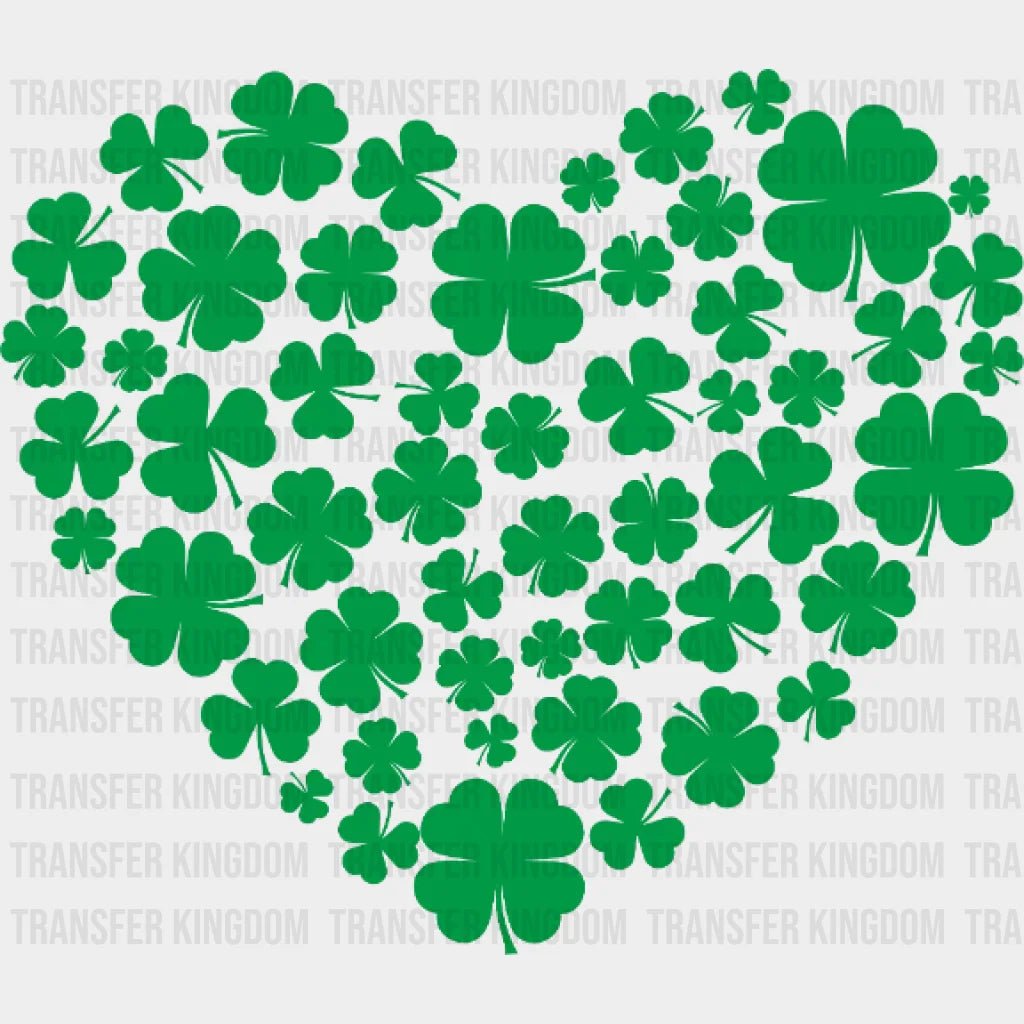 St. Patrick's Heart Shamrocks Design - DTF heat transfer - Transfer Kingdom