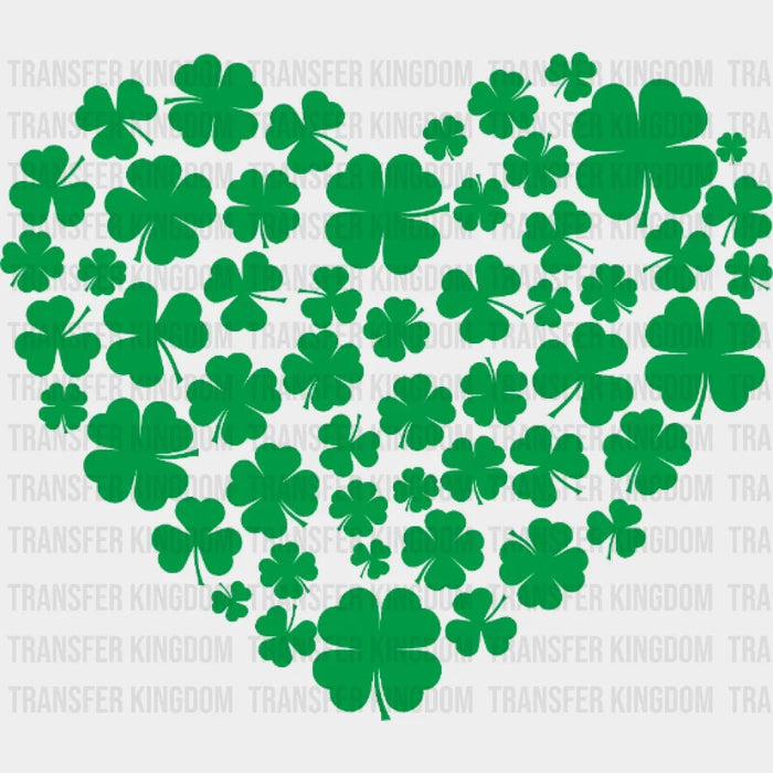 St. Patrick's Heart Shamrocks Design - DTF heat transfer