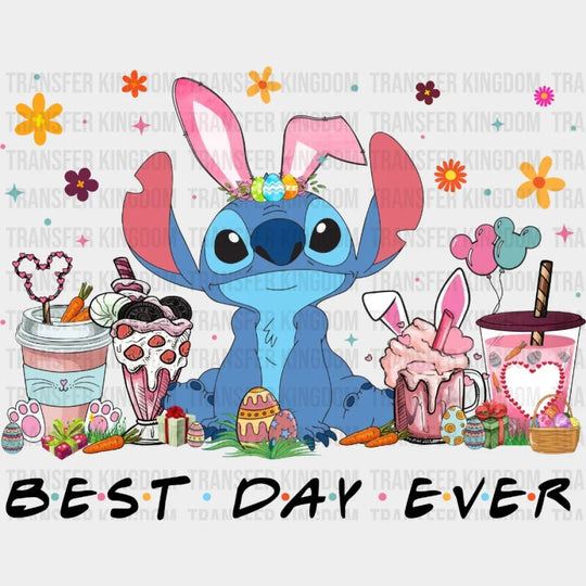 Stitch Coffee Cups Easter Best Day Ever Design- DTF heat transfer - Transfer Kingdom