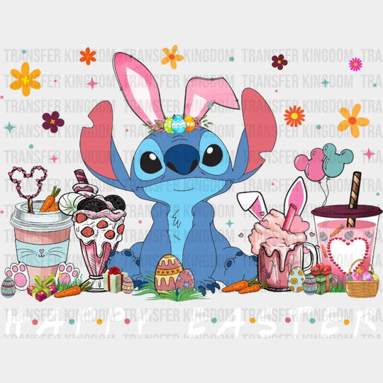 Stitch Coffee Cups Happy Easter Design- DTF heat transfer - Transfer Kingdom