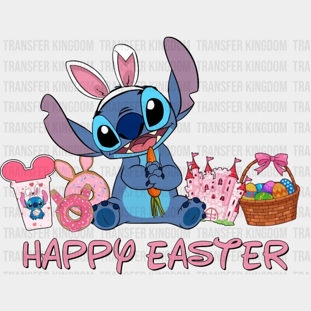 Stitch Happy Easter Design - DTF heat transfer - Transfer Kingdom