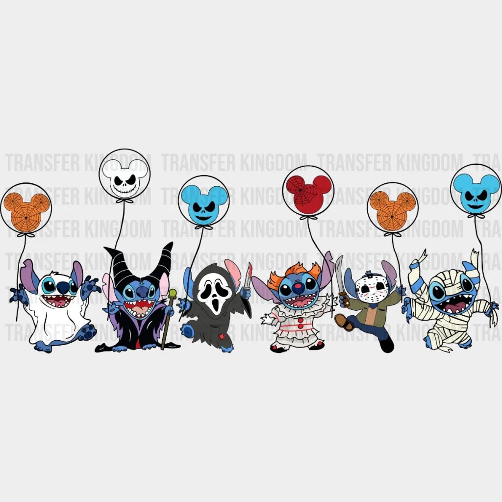 Stitch Pennywise - Jason Voorhees Scream With Mickey Head Balloons Horror Movie Characters Design