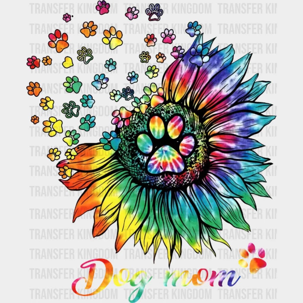 Sunflower And Colorful Dog Mom - Paw Crew - Animal Lover - Design - DTF heat transfer - Transfer Kingdom