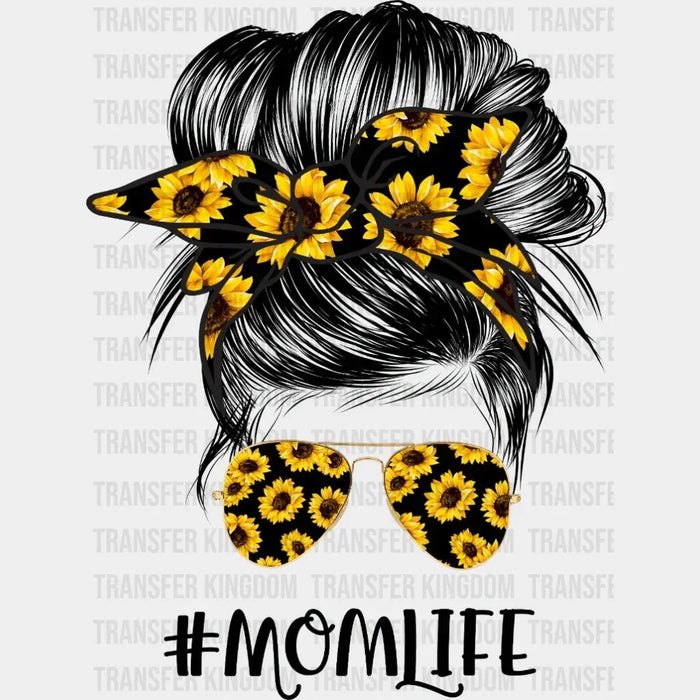 Sunflower Mom Hair Bun Sunglasses Headband - Mother's Day - Women Messy Bun - Design - DTF heat transfer