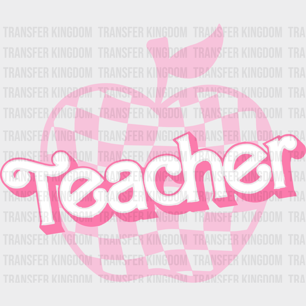 Teacher Checkered Apple 100 Days Of School Design - DTF heat transfer - Transfer Kingdom