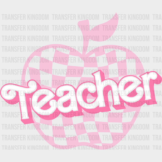 Teacher Checkered Apple 100 Days Of School Design - DTF heat transfer - Transfer Kingdom