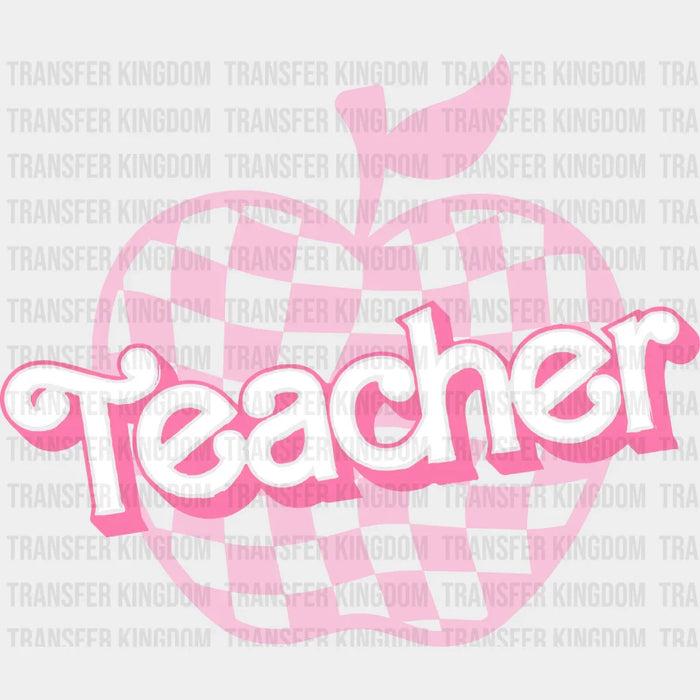 Teacher Checkered Apple 100 Days Of School Design - DTF heat transfer