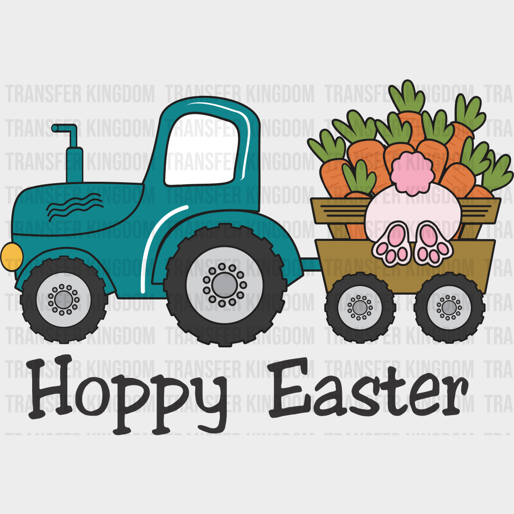 Tractor Happy Easter Design - DTF heat transfer - Transfer Kingdom