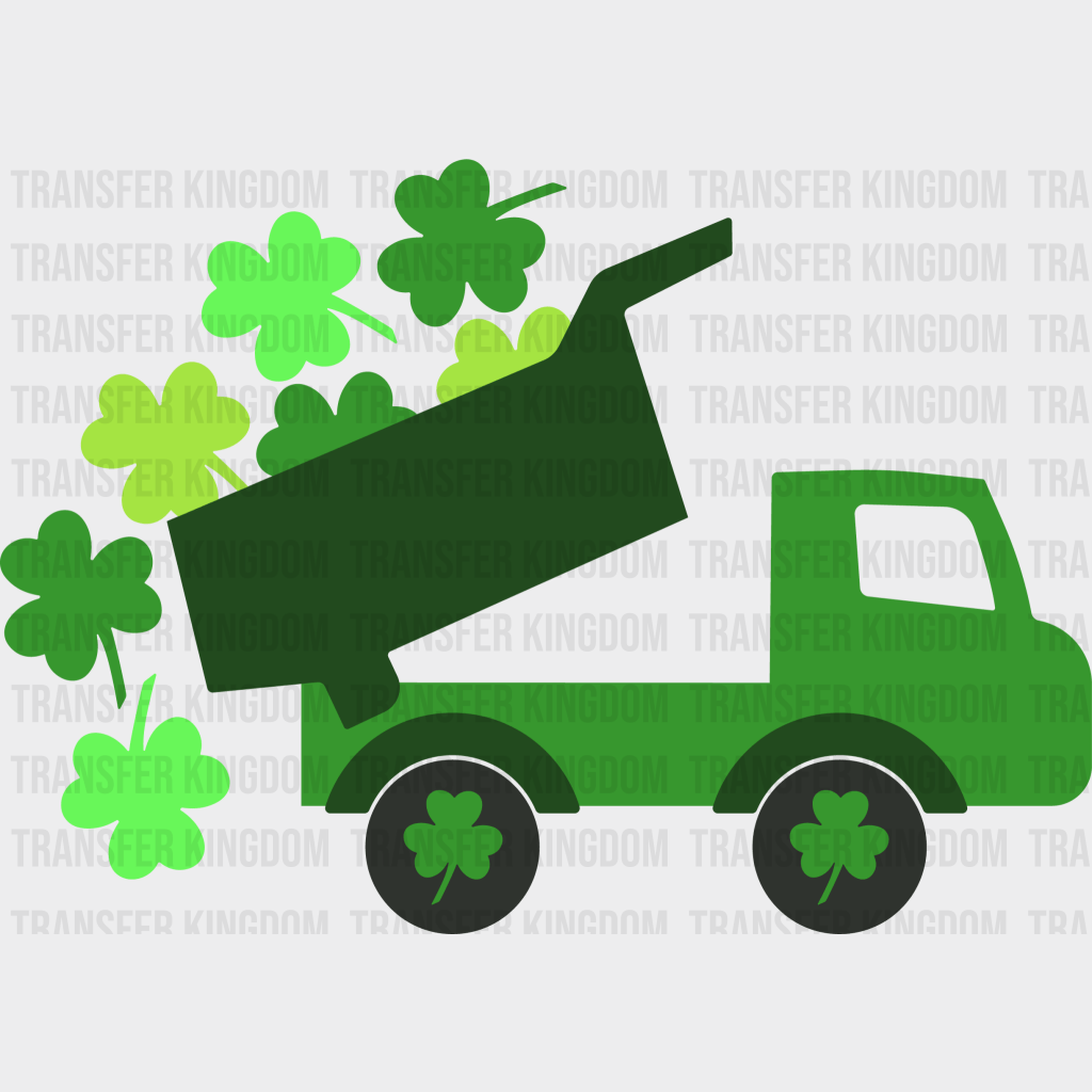 Truck Dumping Clovers St. Patrick's Day Design - DTF heat transfer - Transfer Kingdom