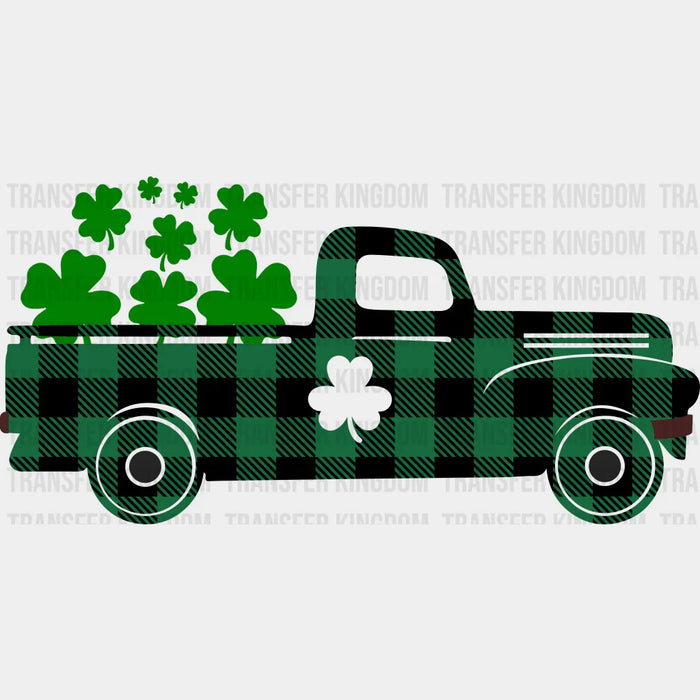 Truck St. Patrick's Day Green Clovers Design - DTF heat transfer