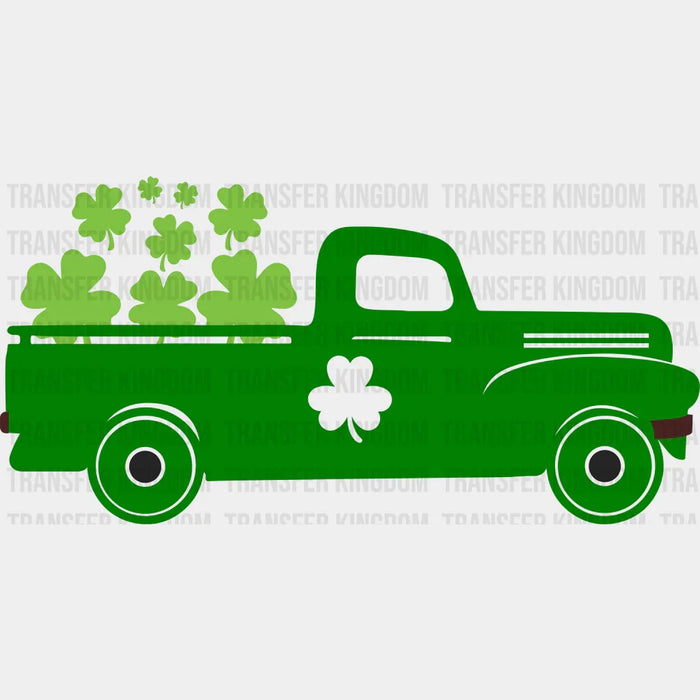 Green Truck St. Patrick's Day Green Clovers Design - DTF heat transfer