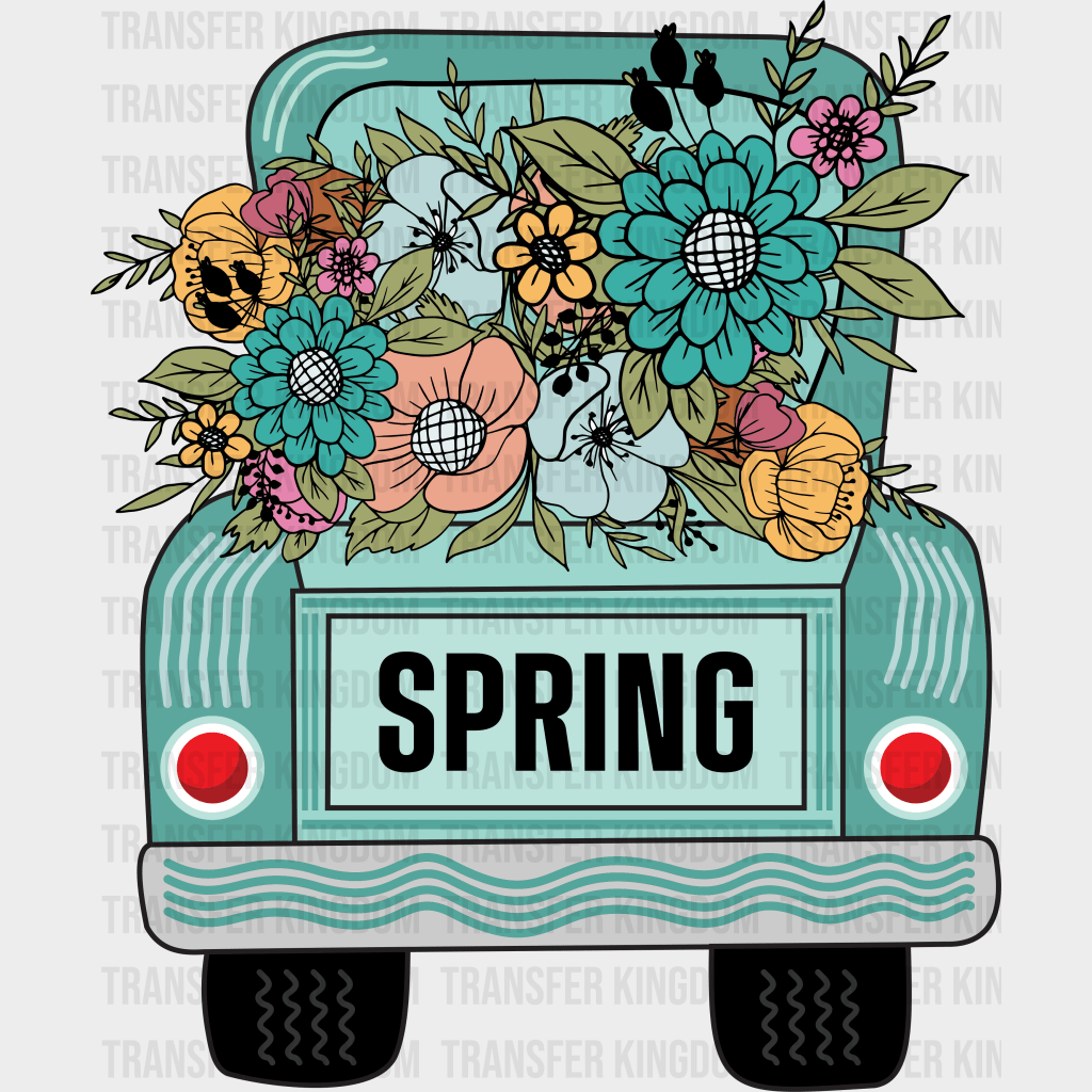 Truck With Flowers Spring Easter Design - DTF heat transfer - Transfer Kingdom