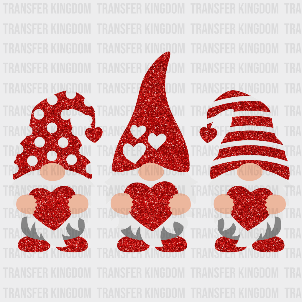 Valentines Day Gnomes Design - Dtf Heat Transfer Unisex S & M ( 10 )