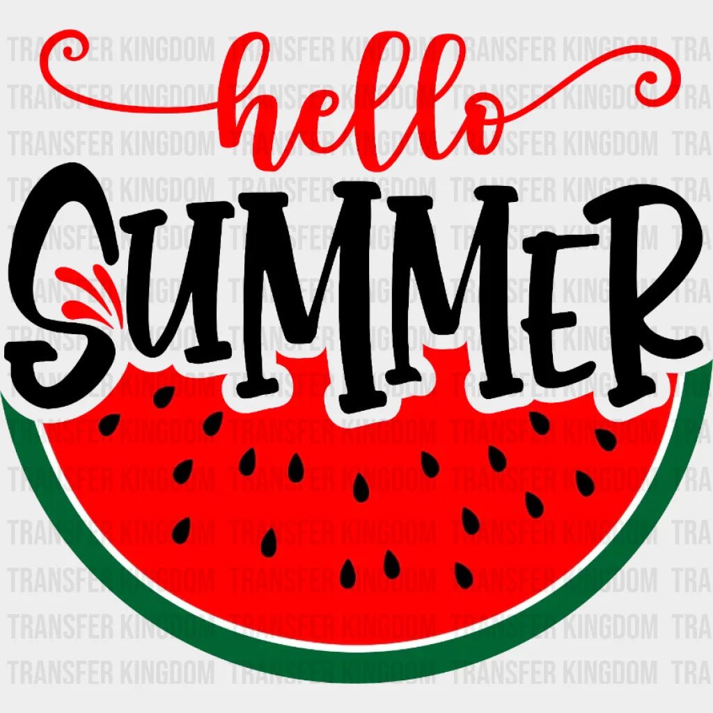 Watermelon Pieces Hello Summer - Beach Vacation Design - DTF heat transfer - Transfer Kingdom