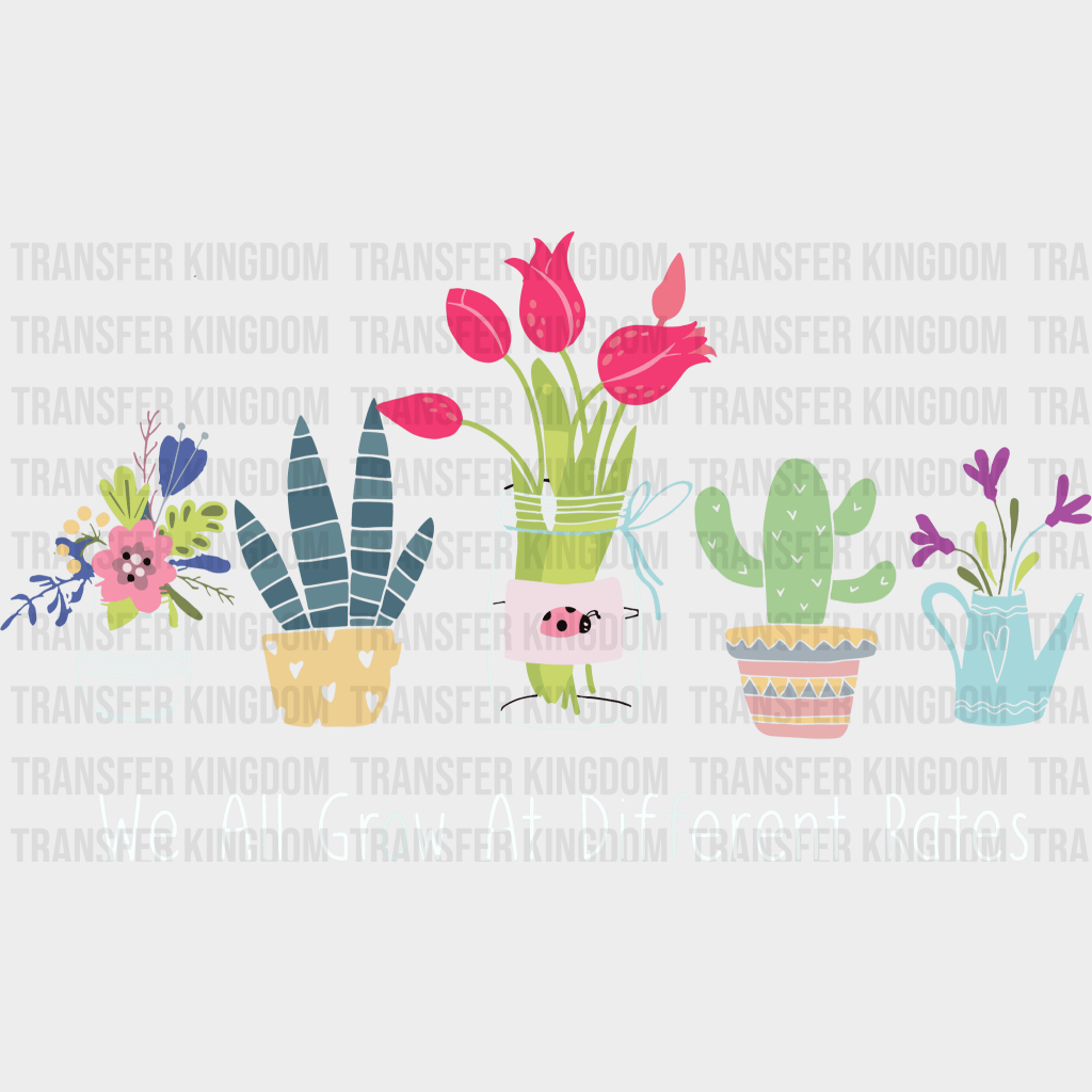 We All Grow At Different Rates 100 Days Of School Design - DTF heat transfer - Transfer Kingdom