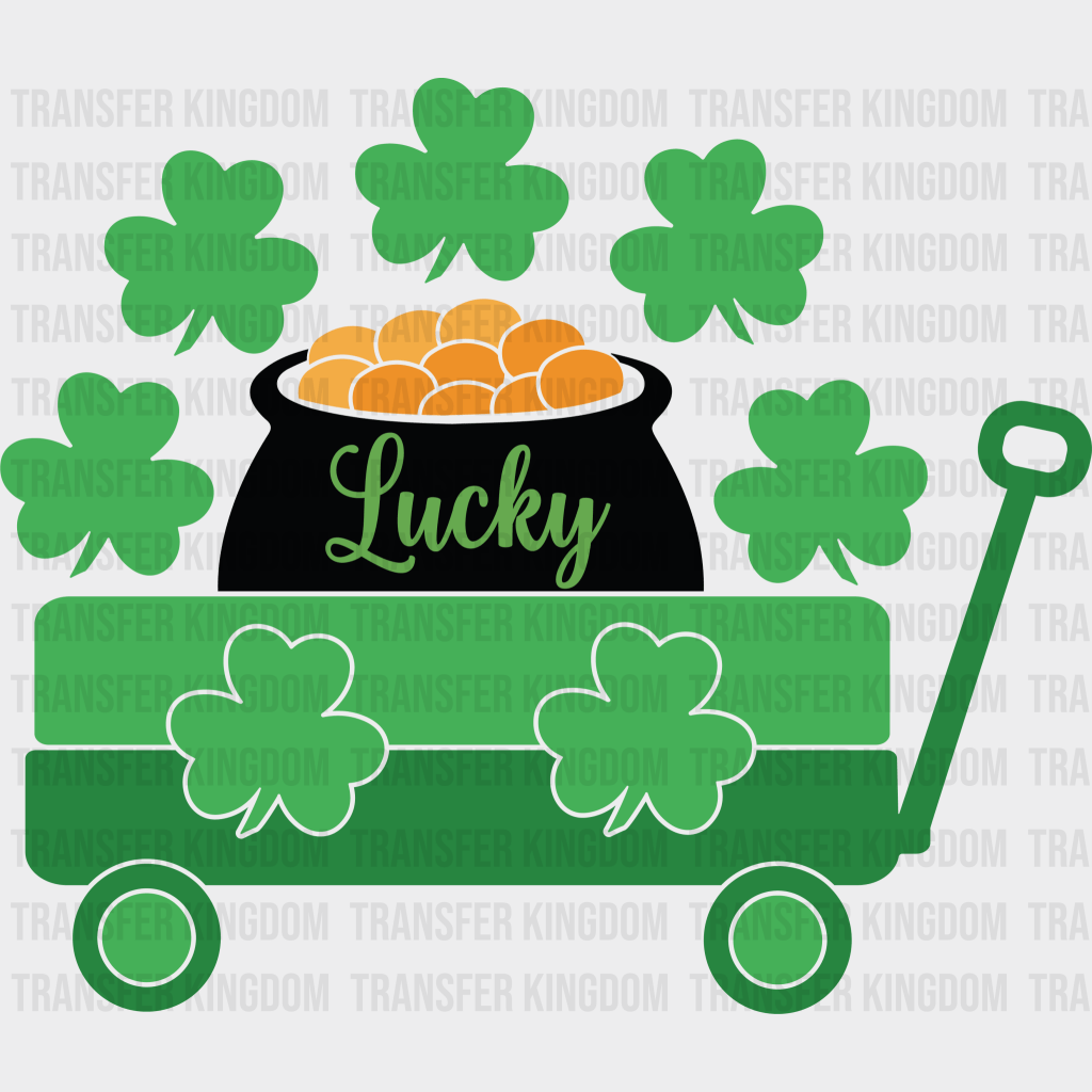 Wheelbarrow Carrying Pot Of Gold St. Patrick's Day Design - DTF heat transfer - Transfer Kingdom