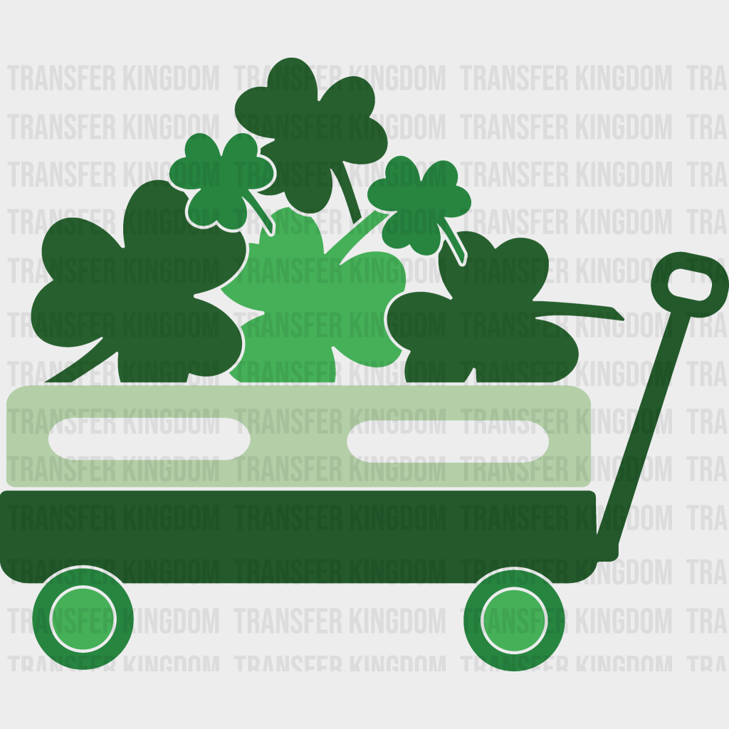 Wheelbarrow Full Of Clover St. Patrick's Day Design - DTF heat transfer - Transfer Kingdom